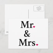 夫妻と二人の赤いハート ポストカード (正面/裏面)