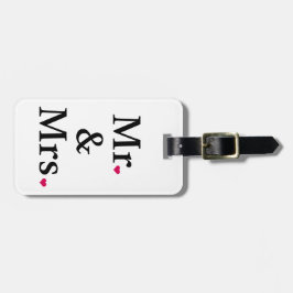 夫妻と二人の赤いハート ラゲッジタグ