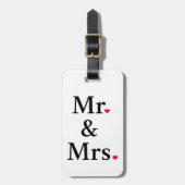 夫妻と二人の赤いハート ラゲッジタグ (正面縦)