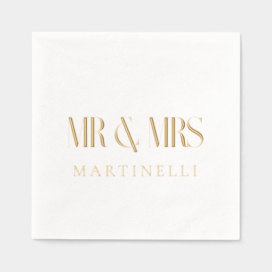 夫妻のカスタマイズデザイン 箔ナプキン (正面)