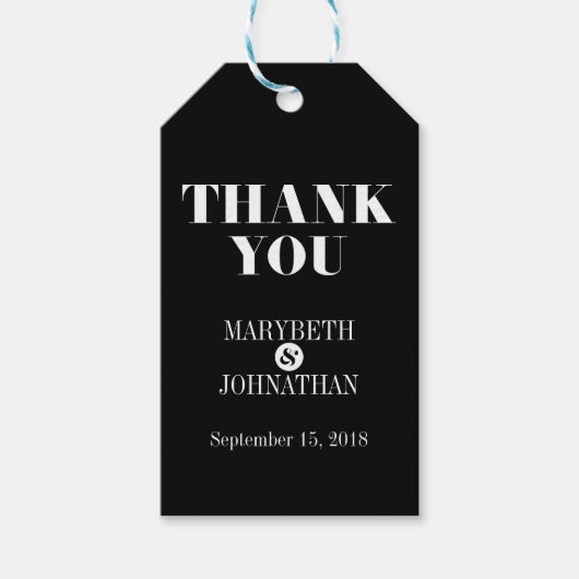 夫妻のモダン有はっきりした無結婚ラベル ギフトタグ (正面)