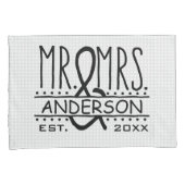 夫妻の名パーソナライズされた前結婚日 枕カバー (正面右)