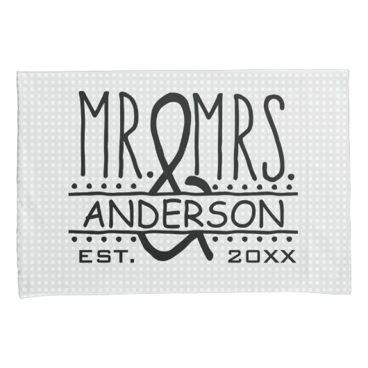 夫妻の名パーソナライズされた前結婚日 枕カバー (正面右)