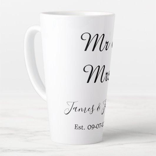 夫妻はエストを追加する。年結婚の夫婦 カフェラテマグ (左アングル)