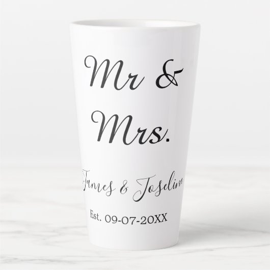 夫妻はエストを追加する。年結婚の夫婦 カフェラテマグ (正面)