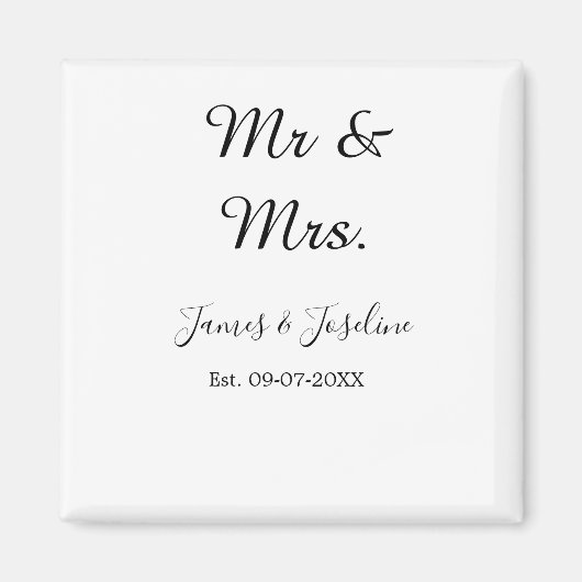 夫妻はエストを追加する。年結婚の夫婦 マグネット (正面)