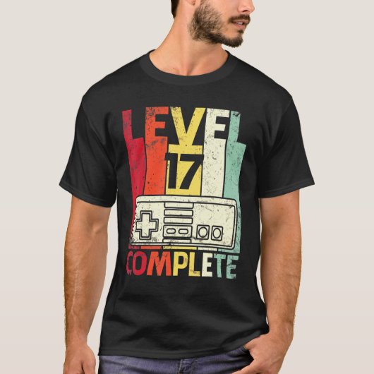 夫妻ゲーマー結婚記念日レベル17年 Tシャツ (正面)