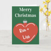 夫妻彼氏ガールフレンドのクリスマス カード (黄色い花)