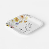 夫妻 |カラフルワイルドフラワー結婚ボホ ペーパープレート (傾斜あり)