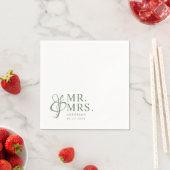 夫妻 | セージグリーンモダンエレガントな結婚式 スタンダードカクテルナプキン (インサイチュ)