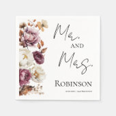 夫妻 | ブルゴーニュフローラ結婚秋 スタンダードカクテルナプキン (正面)