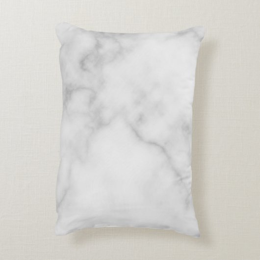 夫妻 |白エレガント大理石スクリプモダント アクセントクッション (裏面(縦))