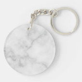 夫妻 |白モダン大理石結婚スクリプト キーホルダー (裏面)