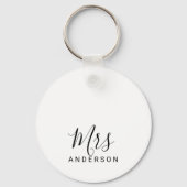 夫妻 |白黒スクリプモダント結婚の キーホルダー (正面)