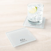 夫妻 |白黒スクリプモダント ガラスコースター (アングル)