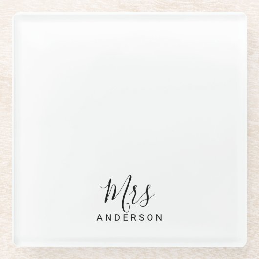 夫妻 |白黒スクリプモダント ガラスコースター (正面)