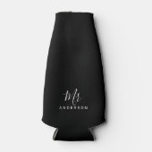 夫妻 |白黒スクリプモダント ボトルクーラー (正面)