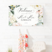 夫妻 | 緑のフローラフレーム結婚の歓迎 横断幕 (インサイチュ)