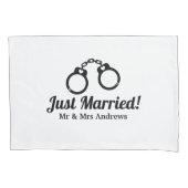 夫婦おもしろい用手錠枕ケース 枕カバー (正面)