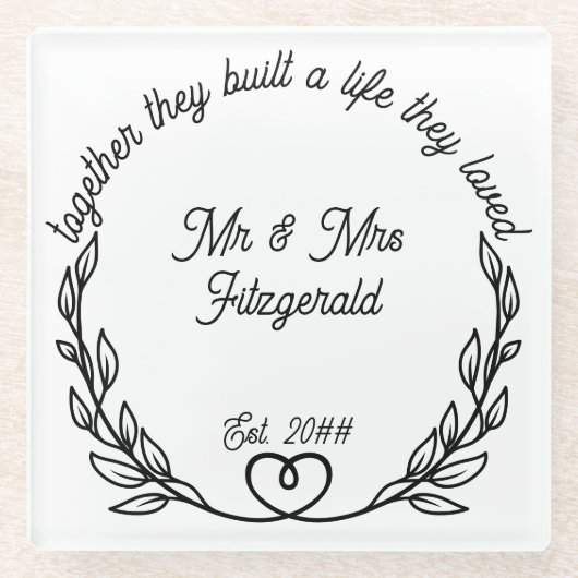 夫婦で愛する人生を築いた マーさんとミセス ガラスコースター (正面)