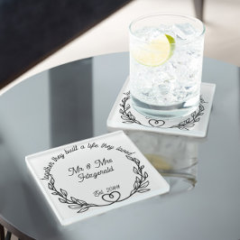 夫婦で愛する人生を築いた マーとミセス ガラスコースター