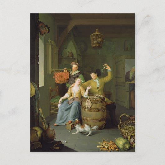 夫婦で祝う室内 ポストカード (正面)