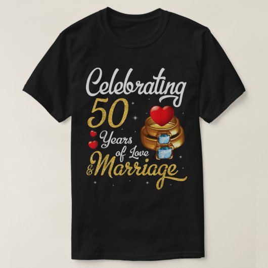 夫婦で50年の愛を祝う Tシャツ (デザイン正面)