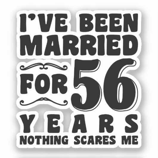 夫婦で56年 結婚面白い シール (正面)