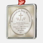 夫婦に対する退職金パーソナライズされた。 メタルオーナメント (左)