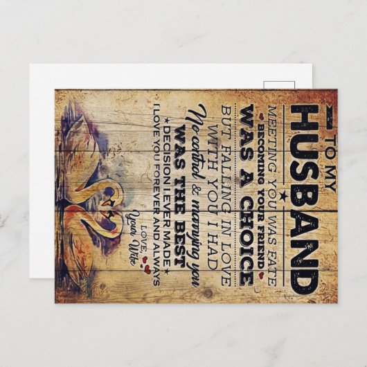 夫婦のための装飾 | 結婚記念日のプレゼント 案内ポストカード (正面/裏面)