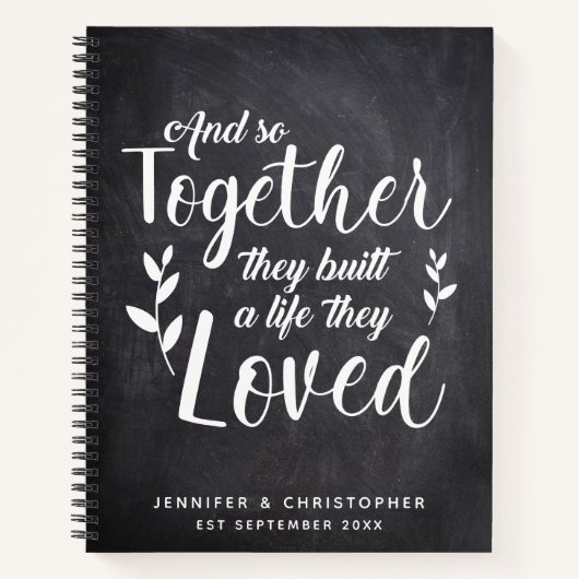 夫婦のスクラップブックで人生を築く|過去記事 ノートブック (正面)