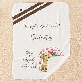 夫婦のソウルメイト かわいい犬の結婚記念日ギフト シェルパブランケット