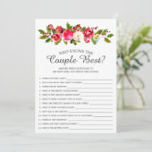 夫婦のフローラゲームを知るホリー最高のブライダル 招待状 (スタンド正面)