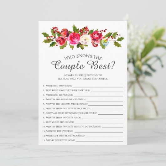 夫婦のフローラゲームを知るホリー最高のブライダル 招待状 (スタンド正面)