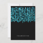 夫婦のモダンウェディングシャワーターコイズ灯 招待状 (裏面)