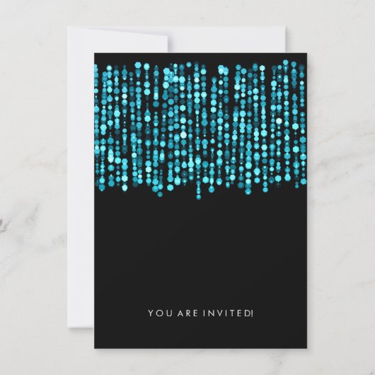 夫婦のモダンウェディングシャワーターコイズ灯 招待状 (裏面)