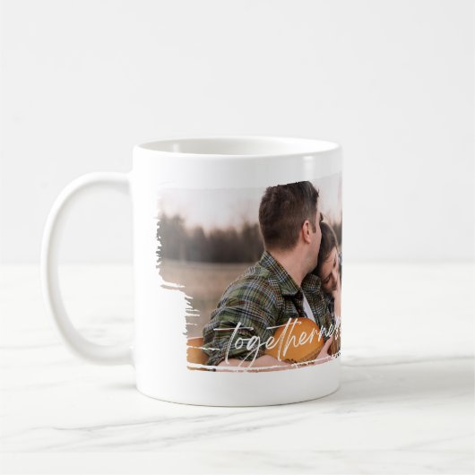 夫婦の名前の写真マグカップ コーヒーマグカップ (左)