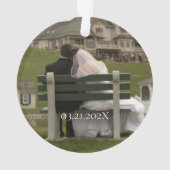 夫婦の名前フォト50周年結婚記念品 オーナメント (裏面)