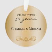 夫婦の名前フォト50周年結婚記念品 オーナメント (正面)