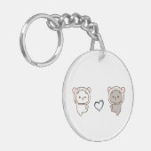 夫婦の感情による桃（も）腫（ごま）の衣装愛 キーホルダー (正面左)