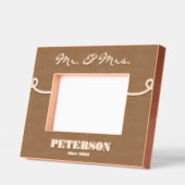 夫婦の木製パーソナライズされた写真枠 レーザー彫刻フレーム (左)