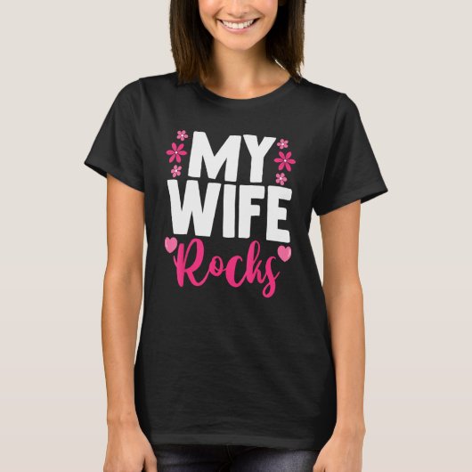 夫婦の結婚記念日の夫と妻のMy Wi Tシャツ (正面)