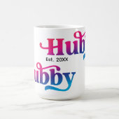 夫婦の結婚記念日 カスタムカラフル コーヒーマグカップ (中央)