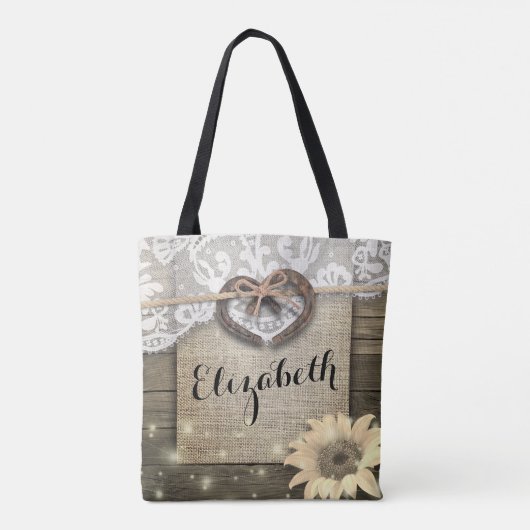 夫婦の結婚馬蹄形ハートの母 トートバッグ (裏面)