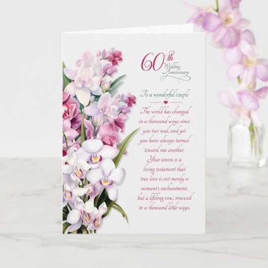 夫婦の結婚60周年記念ラン カード (蘭)