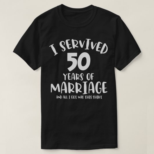 夫婦の贈り結婚物50周年夫とw tシャツ (デザイン正面)