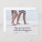 夫婦は歩くに沿ってビーチ シーズンポストカード (正面/裏面)