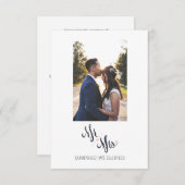 夫婦は結婚のお知らせをシンプルした 案内状 (正面/裏面)