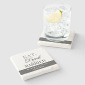 夫婦エレガントの大理石結婚の石コースター ストーンコースター (横)