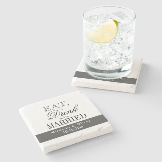 夫婦エレガントの大理石結婚の石コースター ストーンコースター (横)